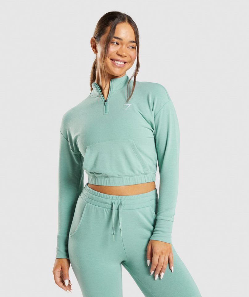 Bluzy Gymshark Treningowe Pippa Damskie Turkusowe | PL 083DHF